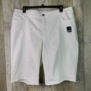 St. John’s Bay 11.5” Bermuda Mid-Rise Denim Shorts Size 24W Easy Fit 5 Pockets